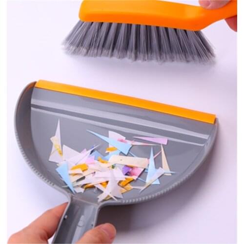 2pcs/set Plastic Handle Mini Brooms Shovel Desktop Sweep Handheld Cleaning Brush Household Small Broom Dustpan Shelf Top Cleaner