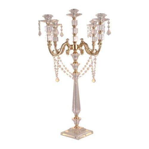80cm tall )Tall candelabra centerpieces wedding gold , silver candelabra 5 arm decor