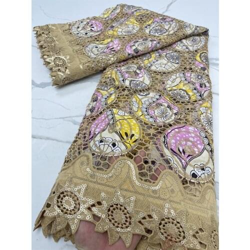 African Sequins Cord Lace Fabric 2021 High Quality Lace Elegant Nigerian Wedding Lace Fabrics Sewing French Ankara Wax lace