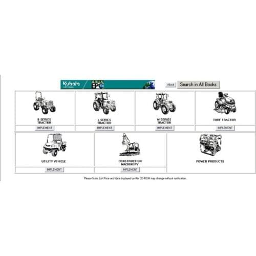 Free shipping Kubota Parts Catalogue 2010