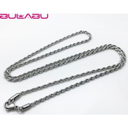 600mm Stainless Steel Metal Chain Necklace Women Men Pendant Hanging Neck Twisted Chain Accessories Necklace Jewelry erkek kolye
