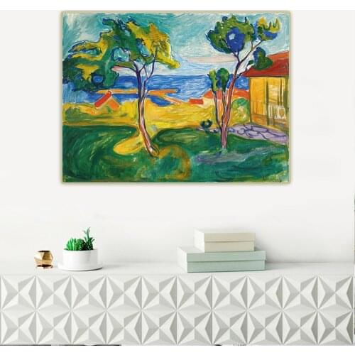 Citon David Hockney《Guest House Wall》Canvas Art Oil Painting Artwork Poster Picture Wall Background Decor Home Decoration