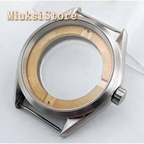 Corgeut 41mm silver case sapphire glass silver watch case fit ETA 2836,Miyota 8205 8215 821A Mingzhu DG 2813 3804 movement