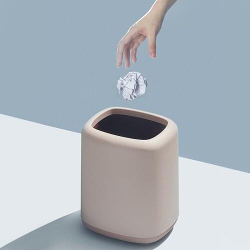 Household Double-layer Trash Can Without Lid Living Room Trash Baskets Plastic Wastebasket with Hidden Garbage Bags Storage Bin