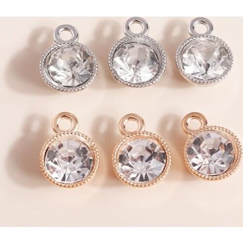 10pcs 10*13mm All-match Round Crystal Charms for Necklaces Eearrings Making Accessories diy Bracelets Pendants Crystal Jewelry