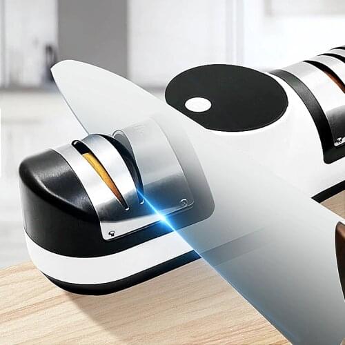 Kitchen Electric Knife Sharpener USB Rechargeable Double Head Sharpener For Scissor Kitchen Cutter Professional Sharpening Tool