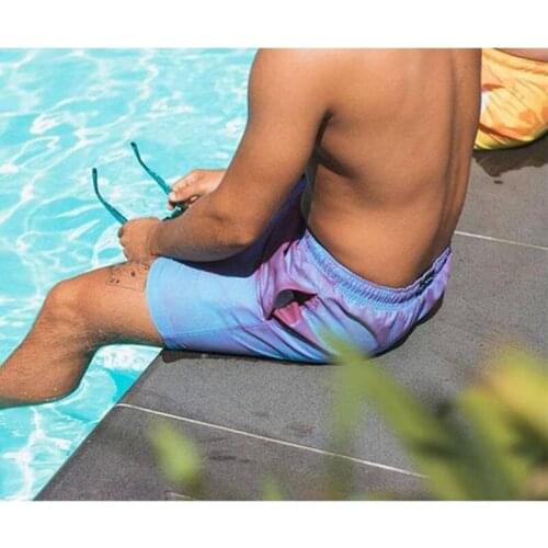 Temperature-sensitive discoloration beach Mens swimming trunks sports running shorts color changing fashion beach shorts