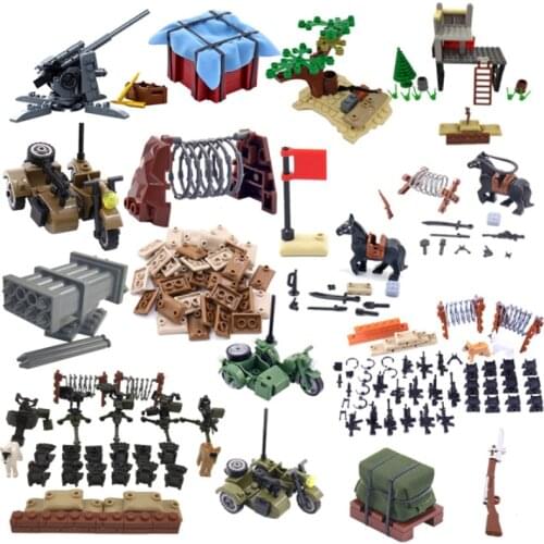 MOC Military Tricycle Weapon Set Bayonet Model Toys Suitable For Children Educational Building Blocks Compatible Gift Militarys