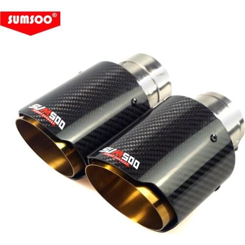 Genuine SUMSOO 1 piece New hot sale golden stainless steel Exhaust Muffler End Pipe For Universal Carbon Exhaust tips