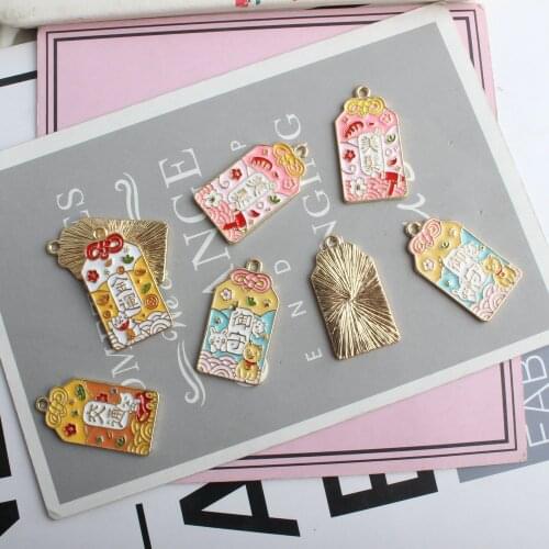 Alloy Enamel Charms Mixed Japanese Lucky Bag Dangle Charms Accessory Necklace Bracelet Jewelry Making