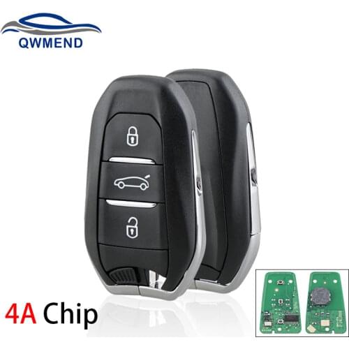 BHKEY 4A Chip 3 Buttons Car Remote Key for Peugeot 208 301 308 508 3008 5008 Keyless Smart Car Key