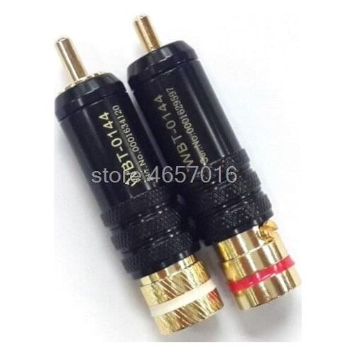 Sindax RCA connectors male WBT-0144 signal line plug WBT 0144 RCA plug lotus head copper RCA plug gold plated 10pcs/lot