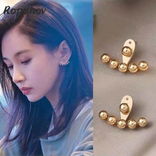 Ropuhov 2021 New Korean Fashion Gift Woman Silver Needle Hanging Bean Luxury Earrings Design Bead Earrings Bling Wholesale