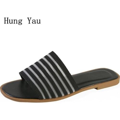 Women Sandals Slippers Flips Flops Summer Style Shoes Woman Wedges Fashion Platform Female Slides Ladies Mesh Breathable Striped