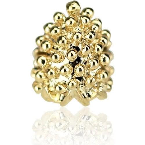 DIY Jewelry Making European Charm Metal Plated Gold Spacer Beads in Peacock Shape Fit for Women Pandora Bracelet Bangle Chain