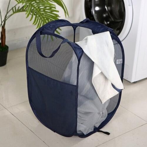 Mesh foldable storage basket dirty clothes basket home toilet dirty clothes laundry basket