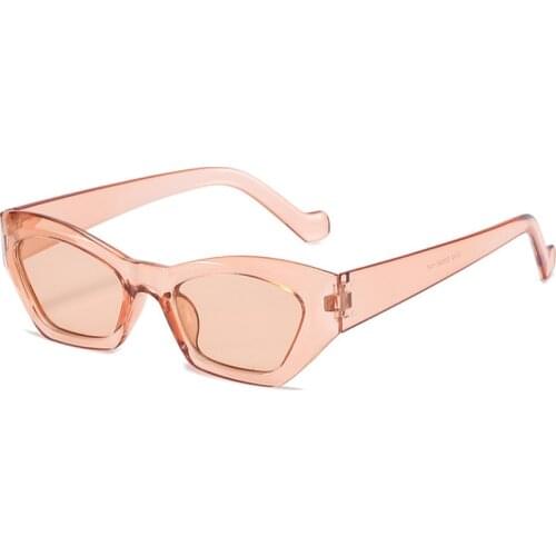 Fashion Cat Eye Irregular Sunglasses Women Vintage Clear Candy Color Eyewear Men Trending Polygon Sun Glasses Shades UV400