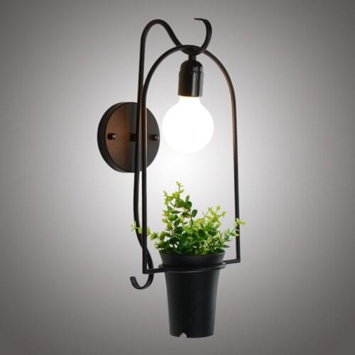 Modern iron Wall Lamp Plant Decor Wall Sconces Bedroom Restaurant Light Luminaire Home Lighting