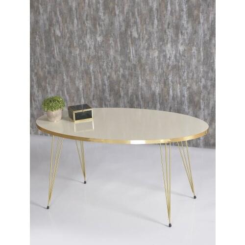 Medium Coffee Table Ellipse Gold Cream Wire coffee table coffee table noguchi soffbord
