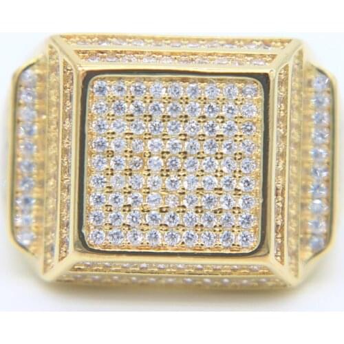 USA size 8-10 AAA cz bling bling women mens fashion ring jewelry square cz ring hip hop jewelry