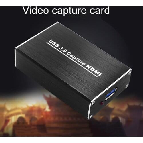 USB3.0 4K 30Hz Video Capture Card HDMI-compatible to USB 3.0 Dongle Game Streaming Live with MIC 3.5mm Gamepad Audio input