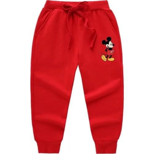 Spring Autumn New Cartoon Disney Mickey Mouse Baby Boy Pants Cotton Casual Toddler Kids Girl Trousers Children Sweatpants Pants