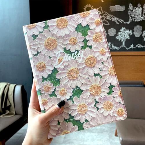 Vintage Oil Flower Case for iPad Air 4 2020 10.5 Air 3 Cover 10.2 2021 Pro 11 Case Air 2 9.7 Mini 5 Funda Ins Shell for Ipad 9.7