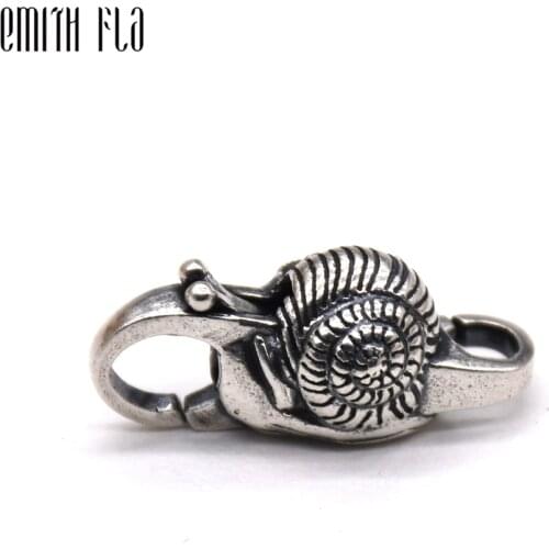 Genuine 925 Sterling Silver Charms Vintage Snail Lobster Lock Clasp for Women Fit for European Charm Bracelets