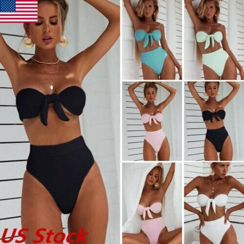 US Womens High Waist Bikini Set Push Up Swimsuit Bathing Suit Beach Swimwear Lot
