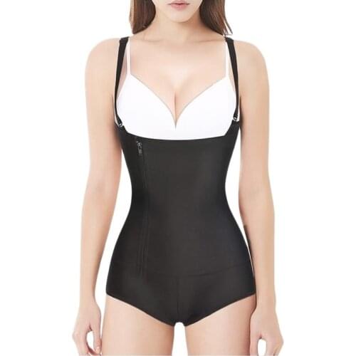 Women Latex Waist Trainer Bodysuit Zipper Slimming Body Shapewear Bust Corset Colombian Binders Ladies Corset Waist Trainer
