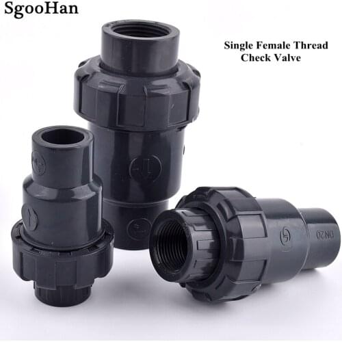 1pc 1/2~2 Inch Single Female Thread Check Valve Aquarium Fish Tank Adapter One Way Non-Return Ball Valve UPVC Pipe Fittings