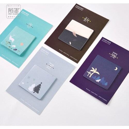 1pc Fresh Style Four Seasons Mini Memo Pad N Times Sticky Notes Bookmark School Office Supply Escolar Papelaria