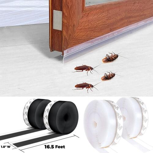 Silicone Seal Strip 2Pack(5m*2) Weather Stripping Door Window Seal Door Strip Bottom Draft Stopper Self Adhesive Sealing Tape10m