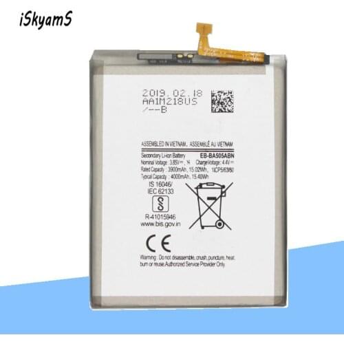 ISkyamS 1x 3900mAh EB-BA505ABU EB-BA505ABN Replacement Phone Battery For Samsung Galaxy A50 A505F SM-A505F