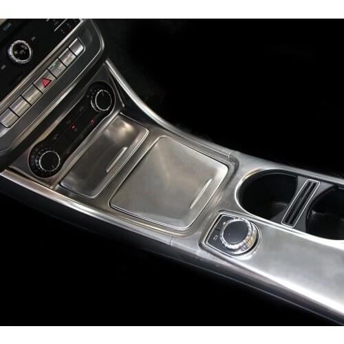 Car Center Console Air Condition Storage Box Water Cup Holder CD Panel Cover Strip Trim For Mercedes Benz CLA C117 GLA X156