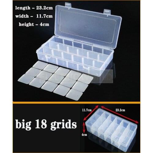 Big18 grids Container Plastic Box Organizer Practical Adjustable Compartment Jewelry Earring Screw Holder case strage box