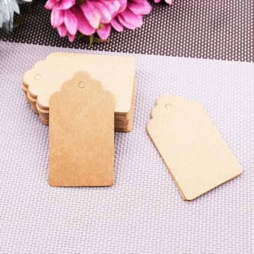 4*2cm/ 5*3cm/7*4cm) 100pcs Kraft paper tags wedding birthday party gift blank card home DIY bottle handing card DIY paper craft