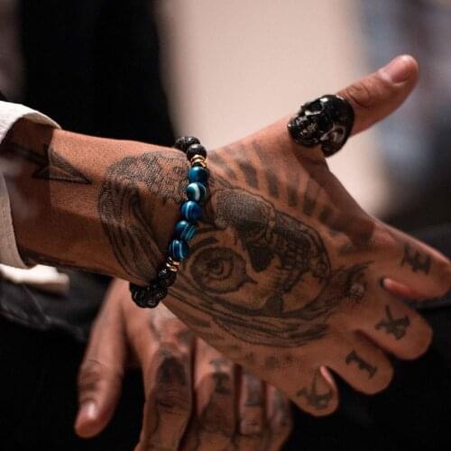 Lava Stone Beads Bracelet Men Bileklik Jewelry Buda Bracelets For Women Pulseras Mujer Friends Branzoletki Chakra Braslet Gold