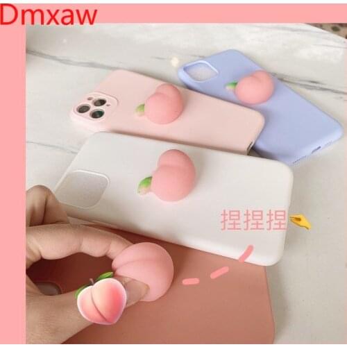Cute 3D Peach Phone Case For Huawei Y9 Y7 Y6 Y5 Prime Pro 2019 2018 Nova 7i 7 6 5 Pro 4 3 3i 3e Soft TPU Cover