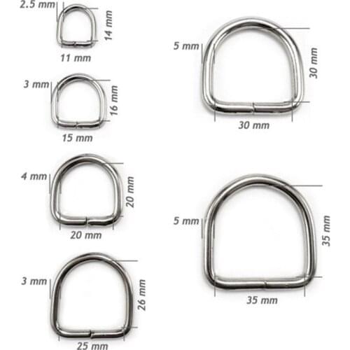 D rings buckles for webbing long different sizes and colours available unwelded