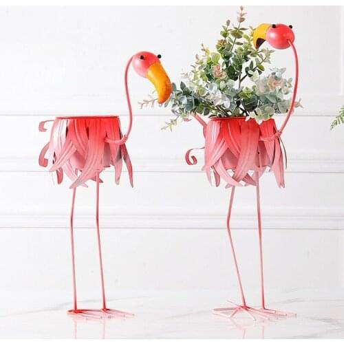 Indoor Animal Flower Pot Gardening Pots and Baskets Watering Kettle Flower Pot Nordic Flamingos Plant Pot Succulent Plant Pot