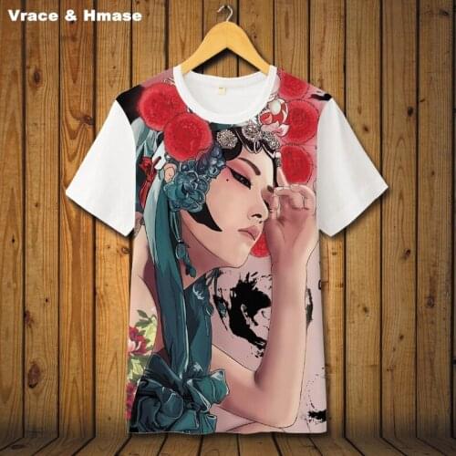 Chinese style Peking Opera character pattern short sleeve t-shirt Summer 2018 New personality creative quality t shirt men S-6XL