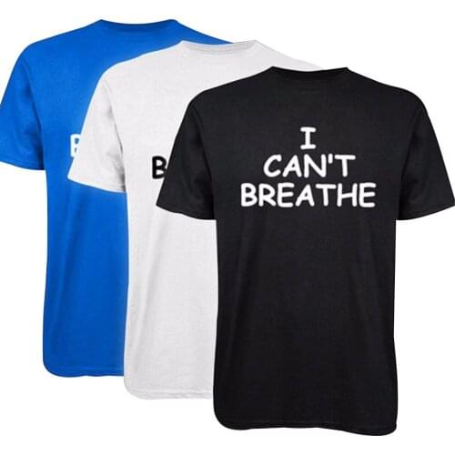 2020 Womens Men I Can't Breathe T-Shirts Short Sleeve Casual Letter Print Fit T-shirt Tees Tops Pullover Summer Top Size M-5XL
