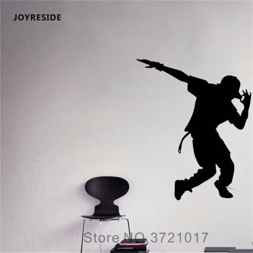 JOYRESIDE Dance Wall Man Hip Hop Decal Vinyl Sticker Decor Kids Boys Bedroom Art Home Living Room Design Decoration Mural A454