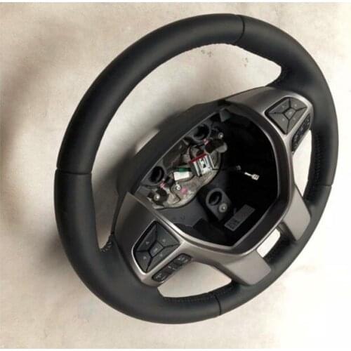 For Ford Everest Leather Steering Wheel with Speed Adaptive Cruise Control Switch Button