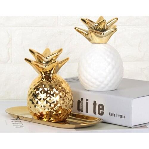 Creativity Ceramic Crafts Pineapple Piggy Bank Coin Money Cash Saveing Storage Box Modern Home Decoration Ornaments