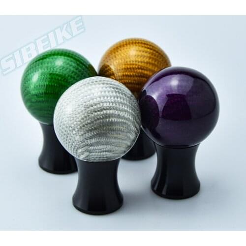 Round Ball Shape Real Carbon Fiber Universal Car Gear Shift Knob Shifter