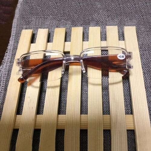 Men Transparent Large Frame Reading Glasses Resin Lenses Hyperopia Ultra-light Portable 1.0 To 4.0 R160