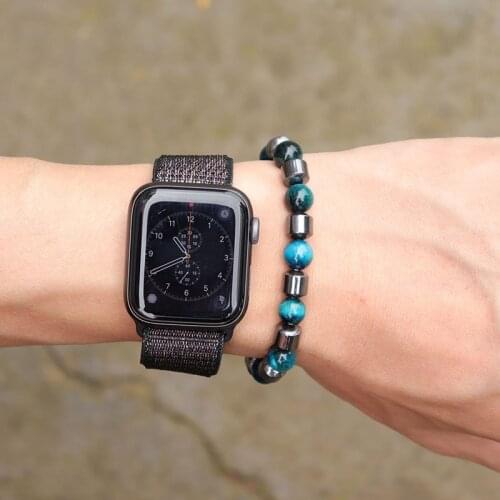 100% Natural Hematite Stone Bracelet For Men High Quality Gold Blue Green Tiger eye Braslet Camping Jewelry Yoga Accessories