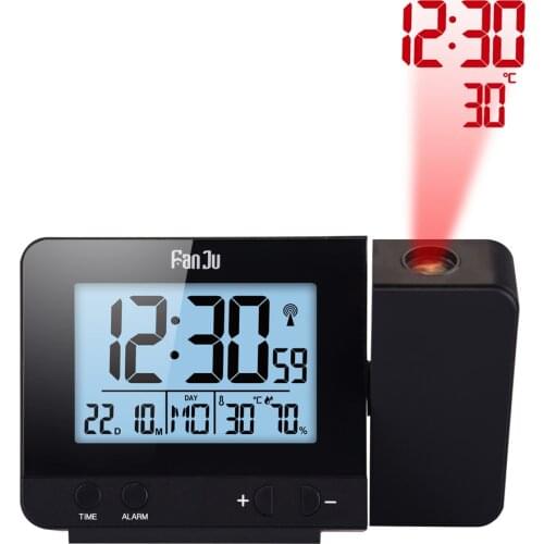 FanJu Digital Snooze Alarm Clock Projection Function Backlight Projector Desk Table FJ3531 Hot